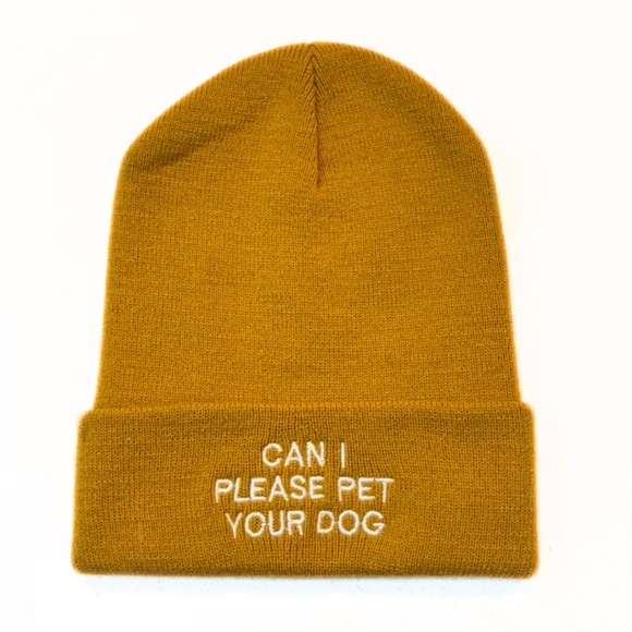 Can I Please Pet Your Dog Mustard Yellow Toque - Picture 1 of 4